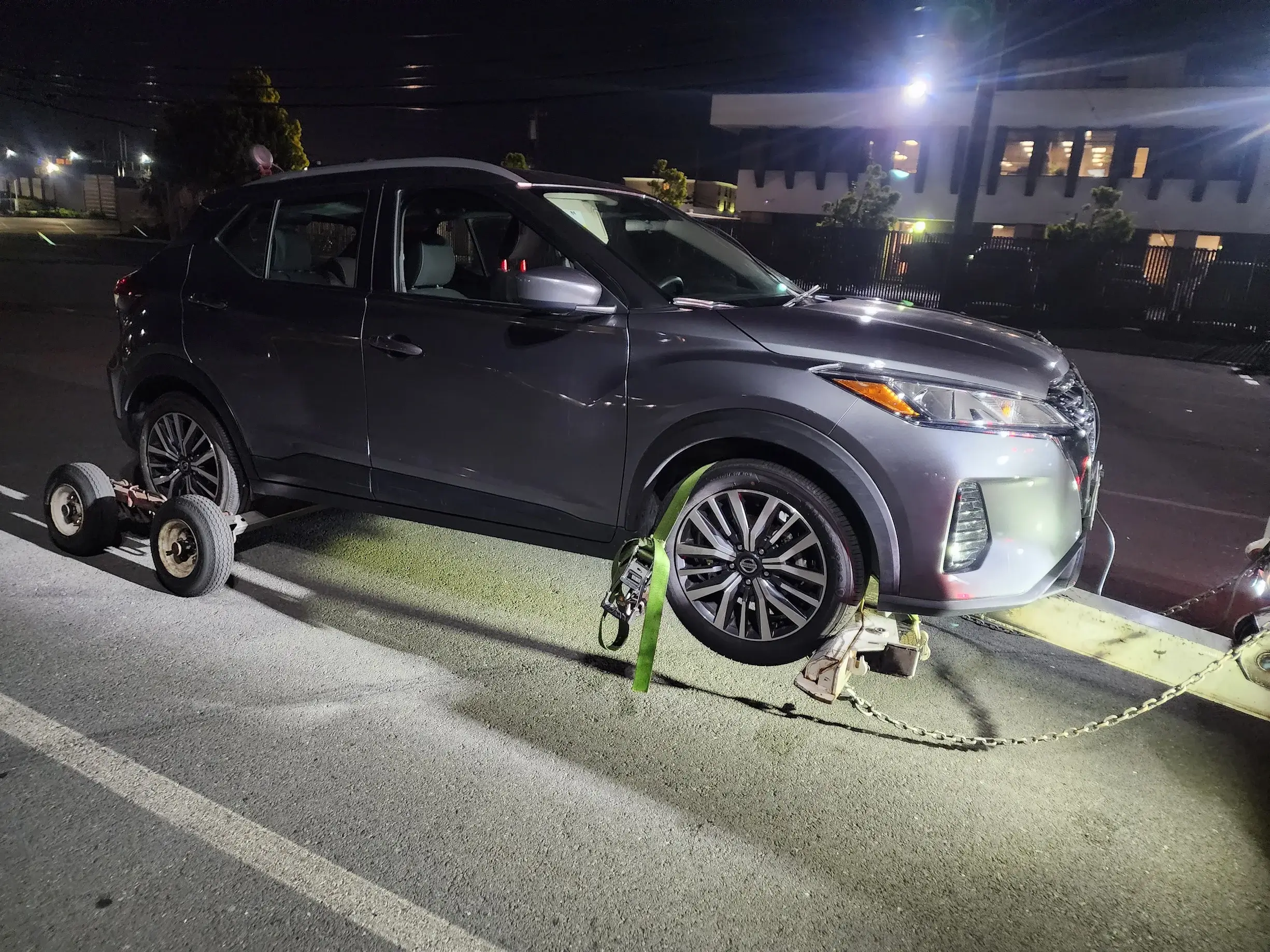 A car that is sitting on the side of a road.